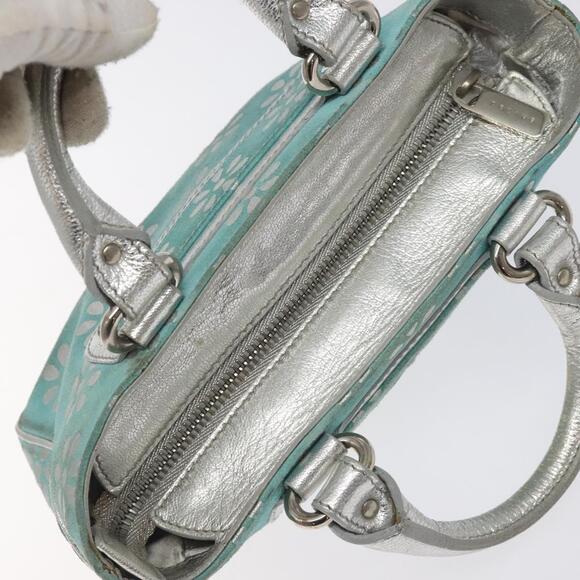 CELINE Hand Bag Suede Light Blue Silver - Picture 6 of 12